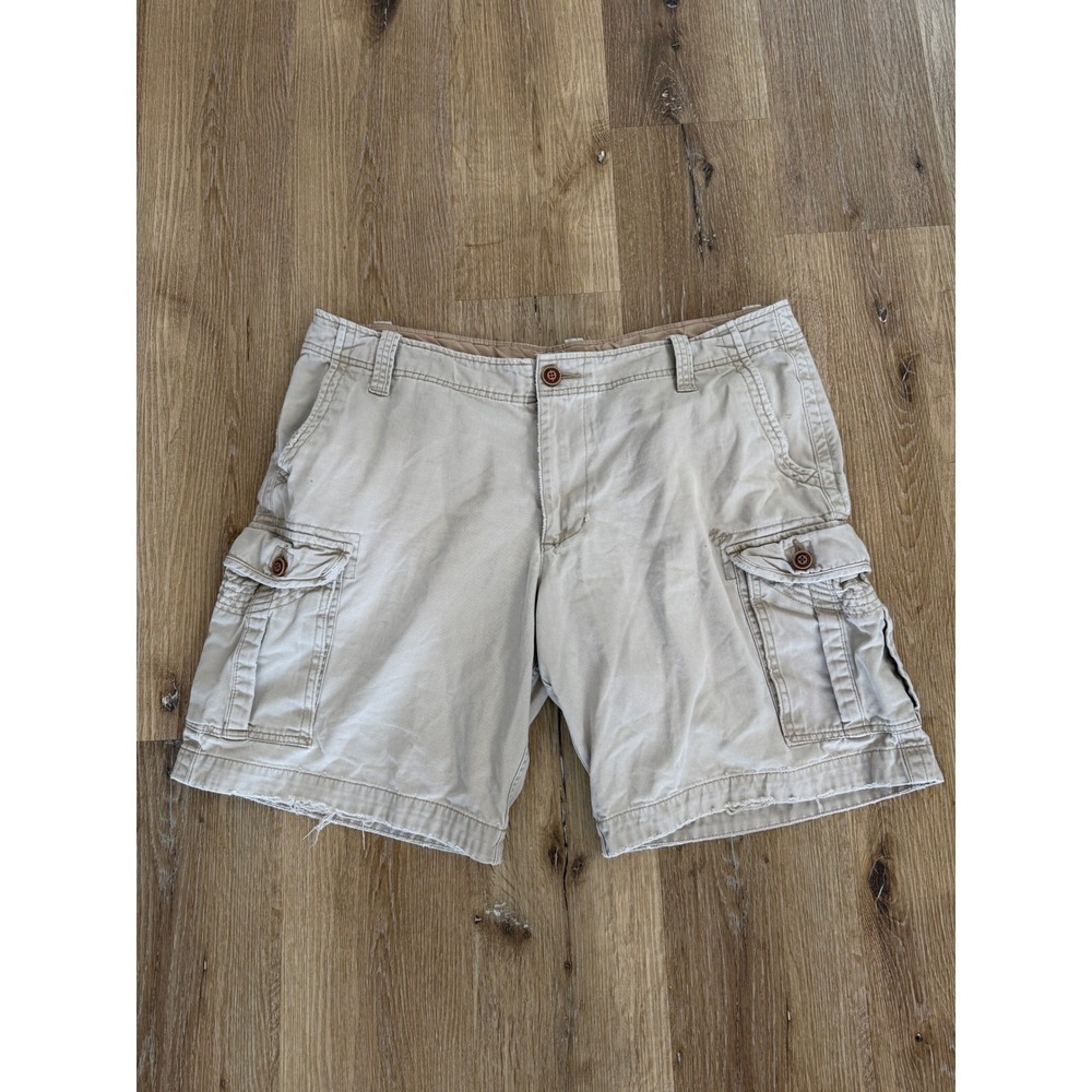 Y2K Red Camel‎ Cargo Shorts Mens 40 Khaki Tan Cotton Utility Multi Pocket Rugged
